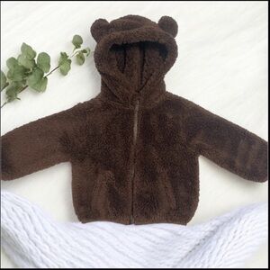 Old Navy Brown Furry Bear Hoodie for Kids